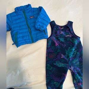 Used Patagonia winter set. Size 18 months